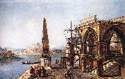 MARIESCHI, Michele Imaginative View with Obelisk  s oil painting reproduction